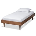 thumbnail image 1 of Baxton Studio Rina Ash Walnut Finished Wood Twin Size Platform Bed Frame, 1 of 6