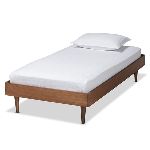 Baxton Studio Rina Ash Walnut Finished Wood Twin Size Platform Bed Frame