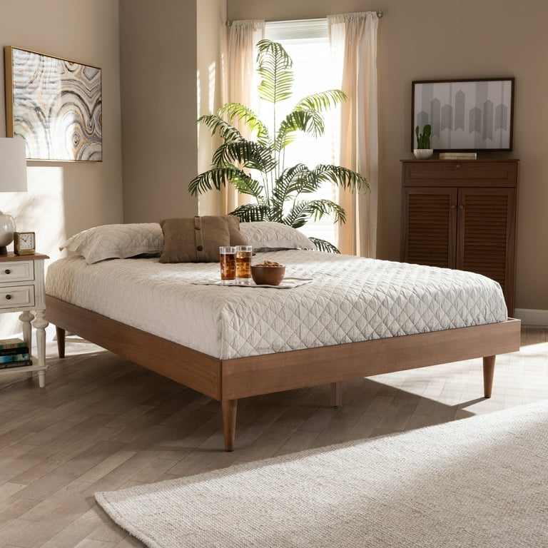 Baxton Studio Rina Mid Century Modern Ash Wanut Finished Full Size