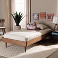 thumbnail image 1 of Baxton Studio Rina Mid-Century Wood Platform Bed, Twin, Ash Walnut, 1 of 8