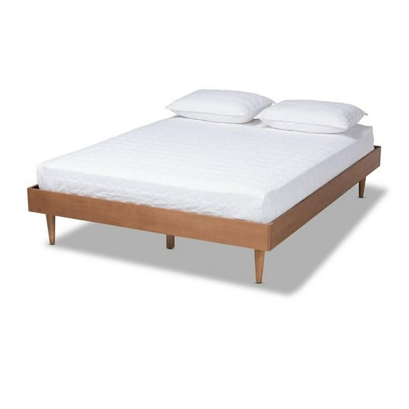 Belen Kox Baxton Studio Rina Mid-Century Modern Ash Wanut Finished Queen Size Wood Bed Frame