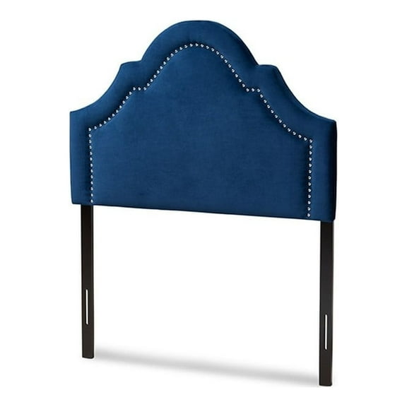 Baxton Studio Rita Modern and Contemporary Navy Blue Velvet Fabric Upholstered Twin Size Headboard