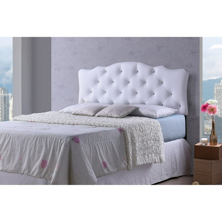 Baxton Studio Rita Modern and Contemporary Full Size Grey Fabric Upholstered Button-tufted Scalloped Headboard Baxton Studio Rita Modern and Contemporary Full Size Grey Fabric Upholstered Button-tufted Scalloped Headboard