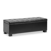 Baxton Studio Roanoke Contemporary Black Ottoman