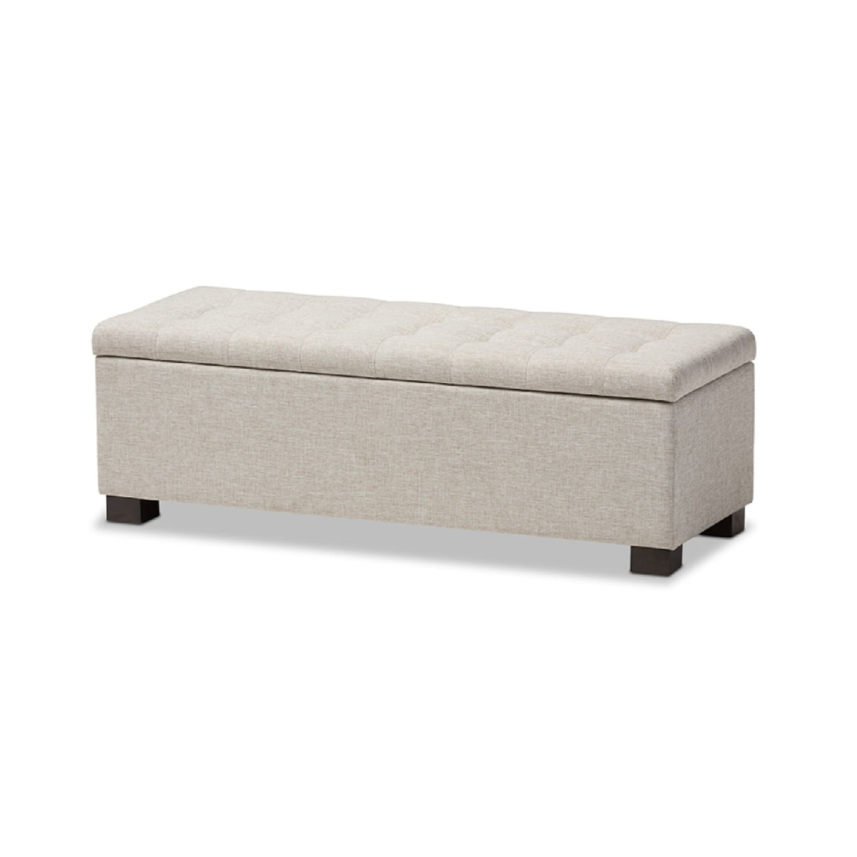 Baxton Studio Roanoke Modern and Contemporary Beige Fabric Upholstered Grid-Tufting Storage Ottoman Bench Baxton Studio Roanoke Modern and Contemporary Beige Fabric Upholstered Grid-Tufting Storage Ottoman Bench
