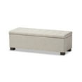 thumbnail image 1 of Baxton Studio Roanoke Modern and Contemporary Beige Fabric Upholstered Grid-Tufting Storage Ottoman Bench, 1 of 8