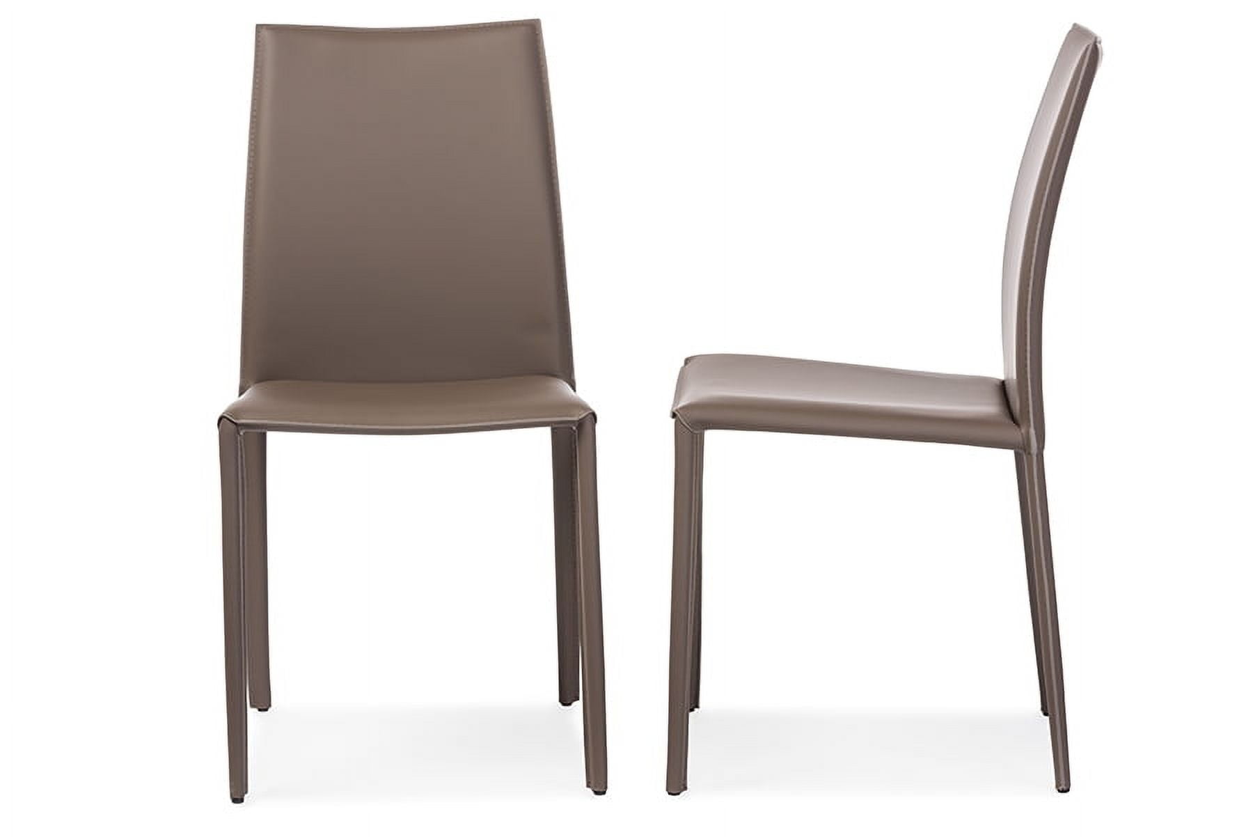 Taupe Faux Leather Upholstered Parsons Dining Chair Set