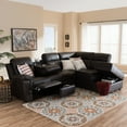 thumbnail image 1 of Baxton Studio Roland 2 Piece Faux Leather Reclining Sectional in Brown, 1 of 10