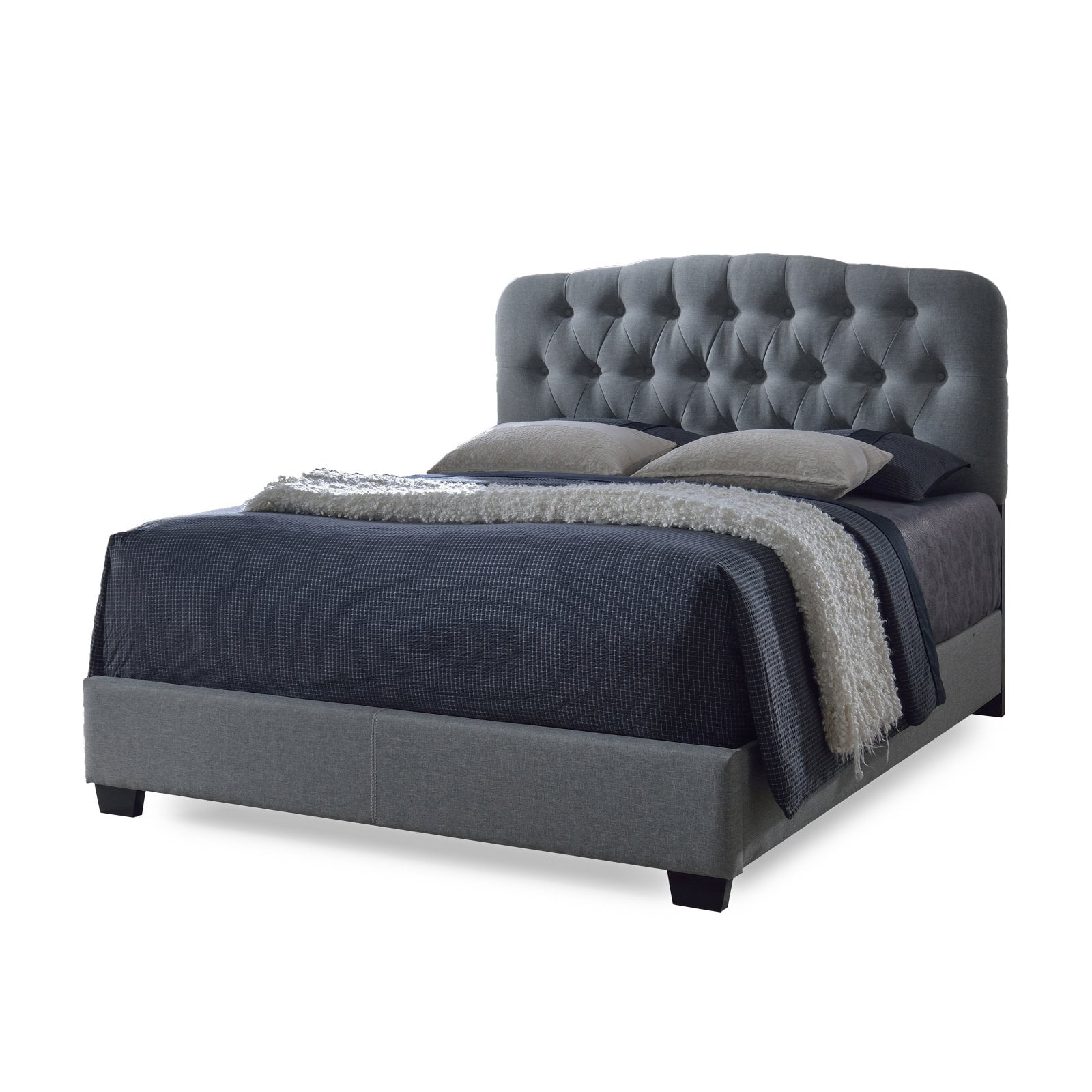 Baxton Studio Romeo Contemporary Button Tufted Upholstered Bed