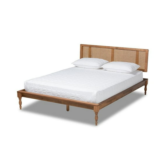 Baxton Studio Romy King Size Vintage Wood Platform Beds, Ash Brown