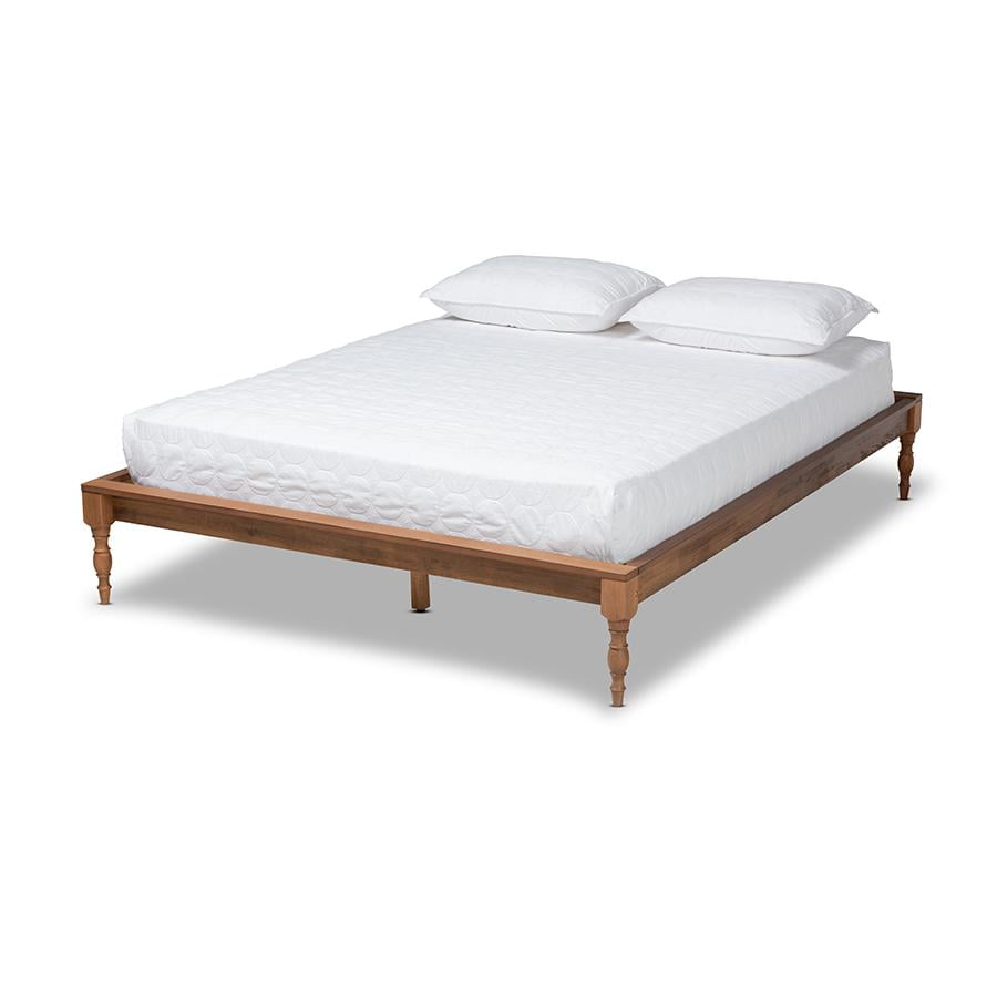 Queen Ash Walnut Wood Frame Upholstered Bed