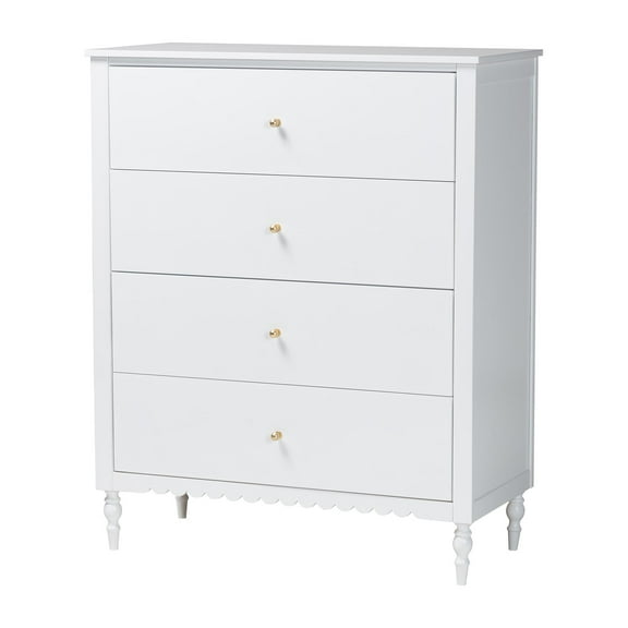 Baxton Studio Roni Modern Chest, 4-Drawer, White