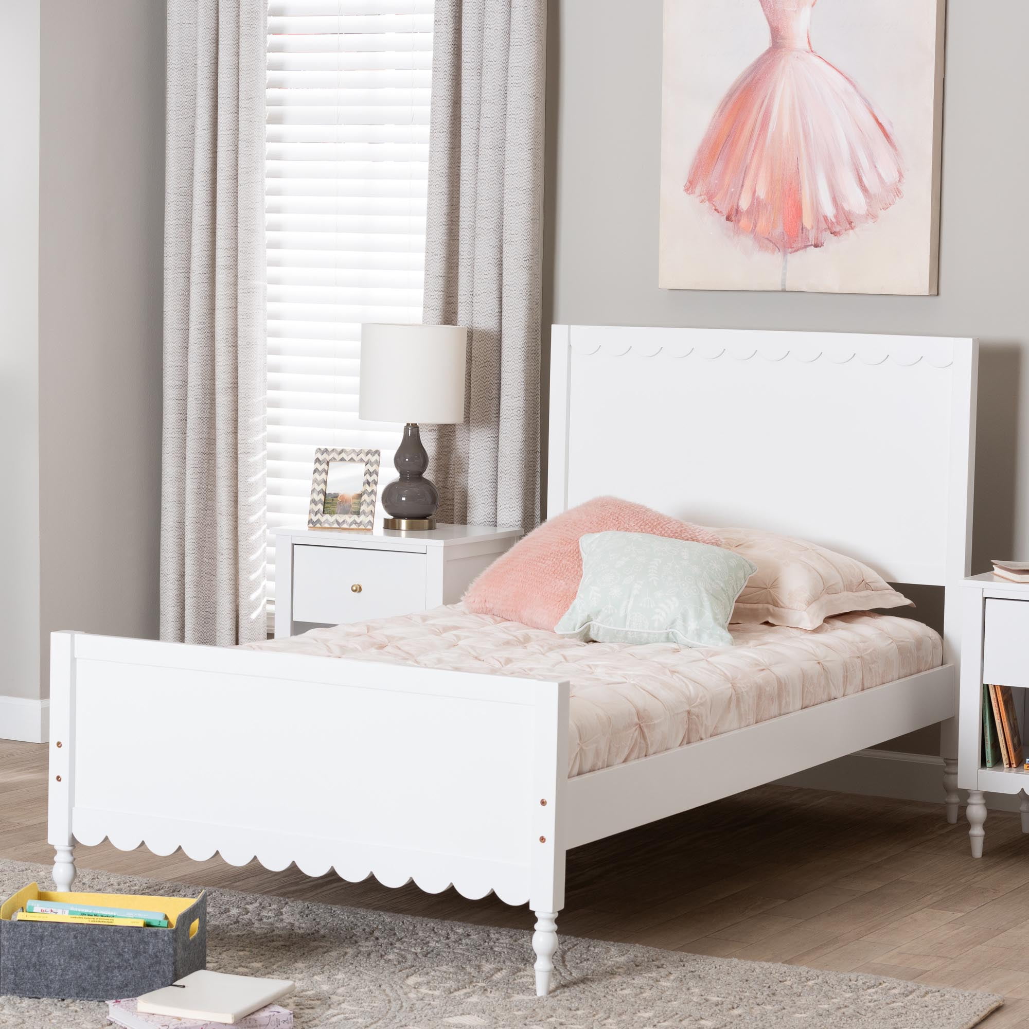 Baxton Studio Roni Modern Platform Bed, Full, White