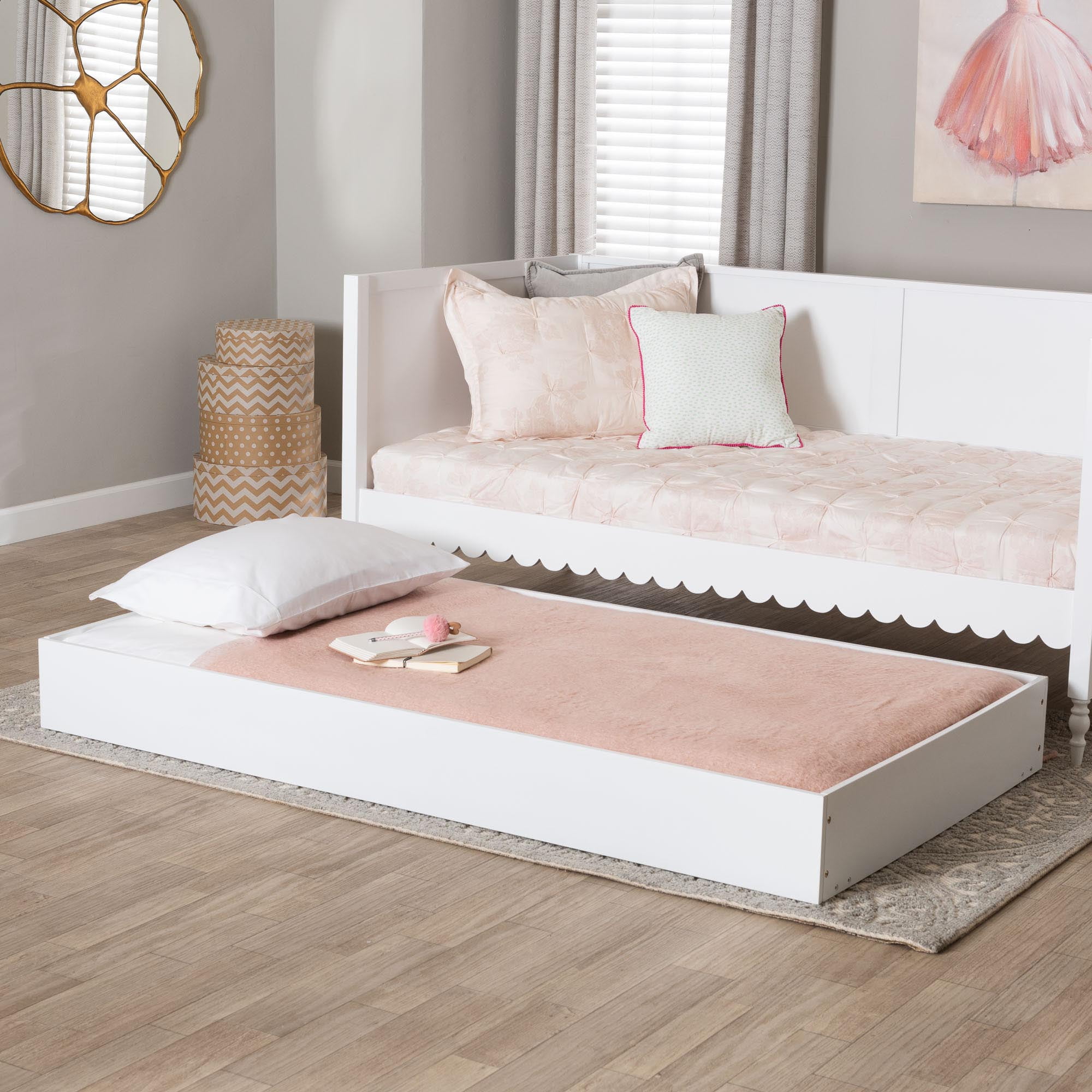 Baxton Studio Roni Modern Trundle, Twin, White