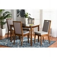 thumbnail image 1 of Baxton Studio Rosa Modern and Contemporary Grey Fabric Upholstered and Walnut Brown Finished Wood 5-Piece Dining Set, 1 of 7