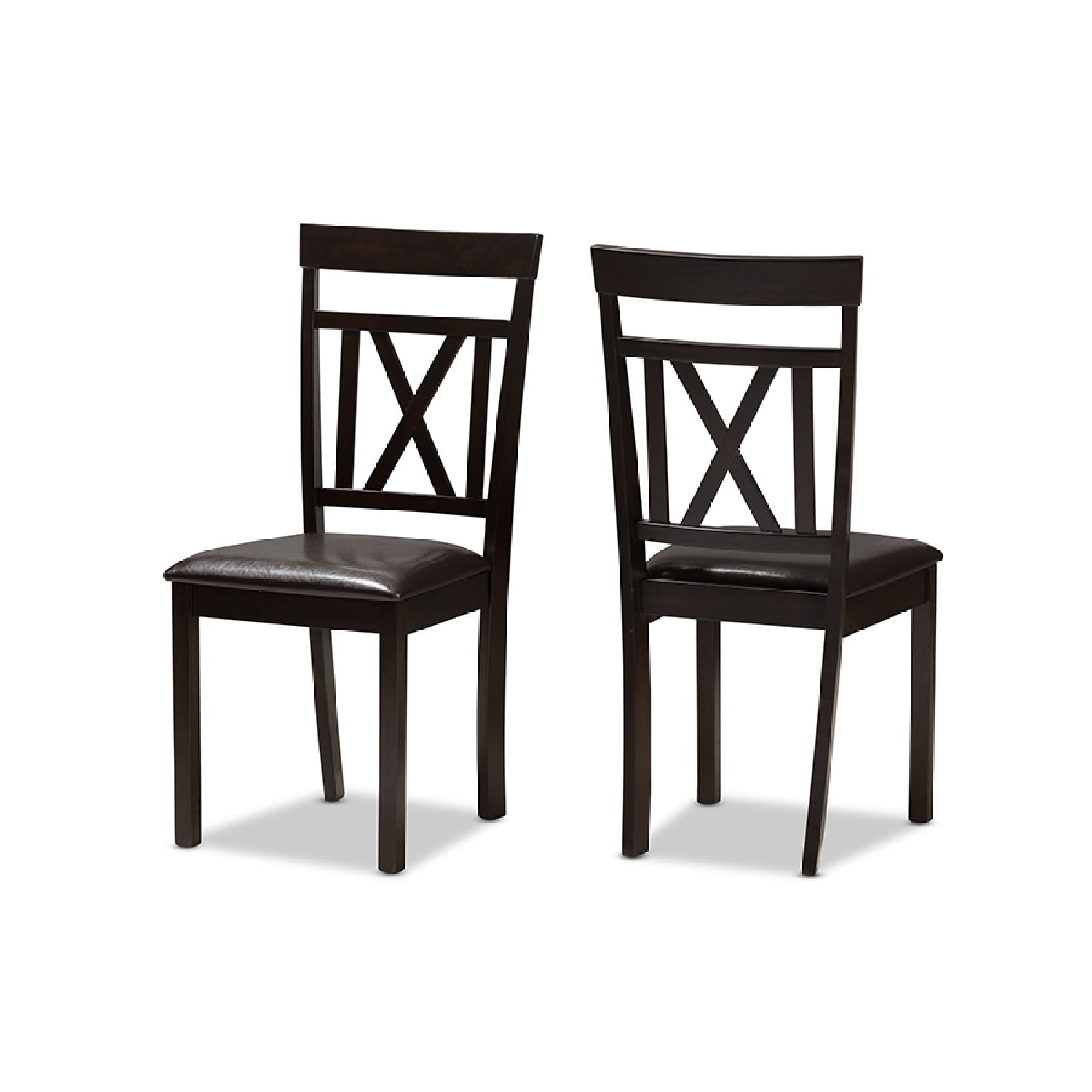 Dark Brown Leather Dining Chairs