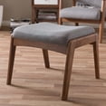 thumbnail image 1 of Baxton Studio Roxy Mid-Century Modern Walnut Wood Finishing and Grey Fabric Upholstered Ottoman, 1 of 6