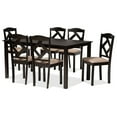 thumbnail image 1 of Baxton Studio Ruth Sand Fabric Upholstered and Dark Brown Finished Wood 7-Piece Dining Set, 1 of 7