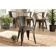 thumbnail image 1 of Baxton Studio Ryland Modern Industrial Brown Metal and Walnut Brown Finished Wood 4-Piece Dining Chair Set, 1 of 8