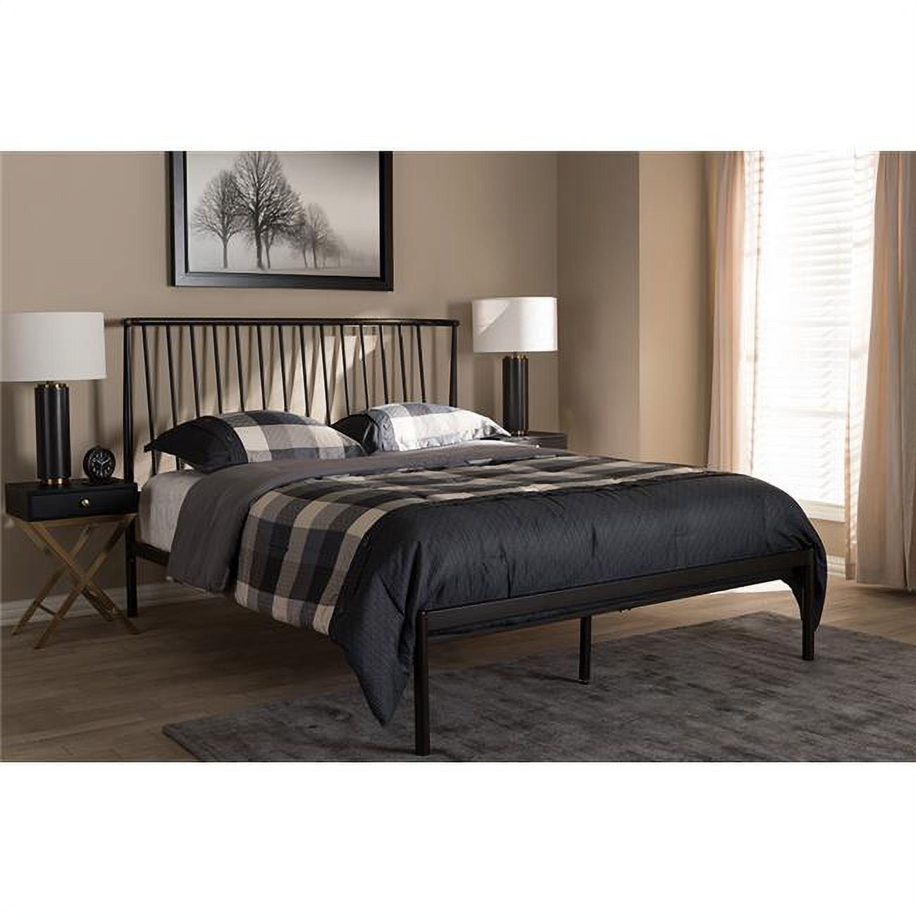 Baxton Studio Sabine Black Bronze Finished Metal Queen Size Platform Bed