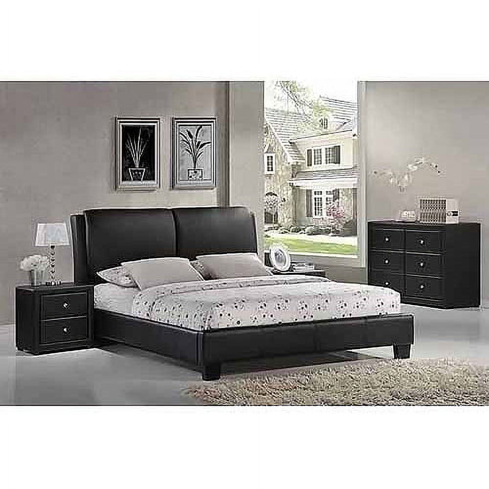 Baxton Studio Sabrina Modern Full Faux Leather Platform Bed with