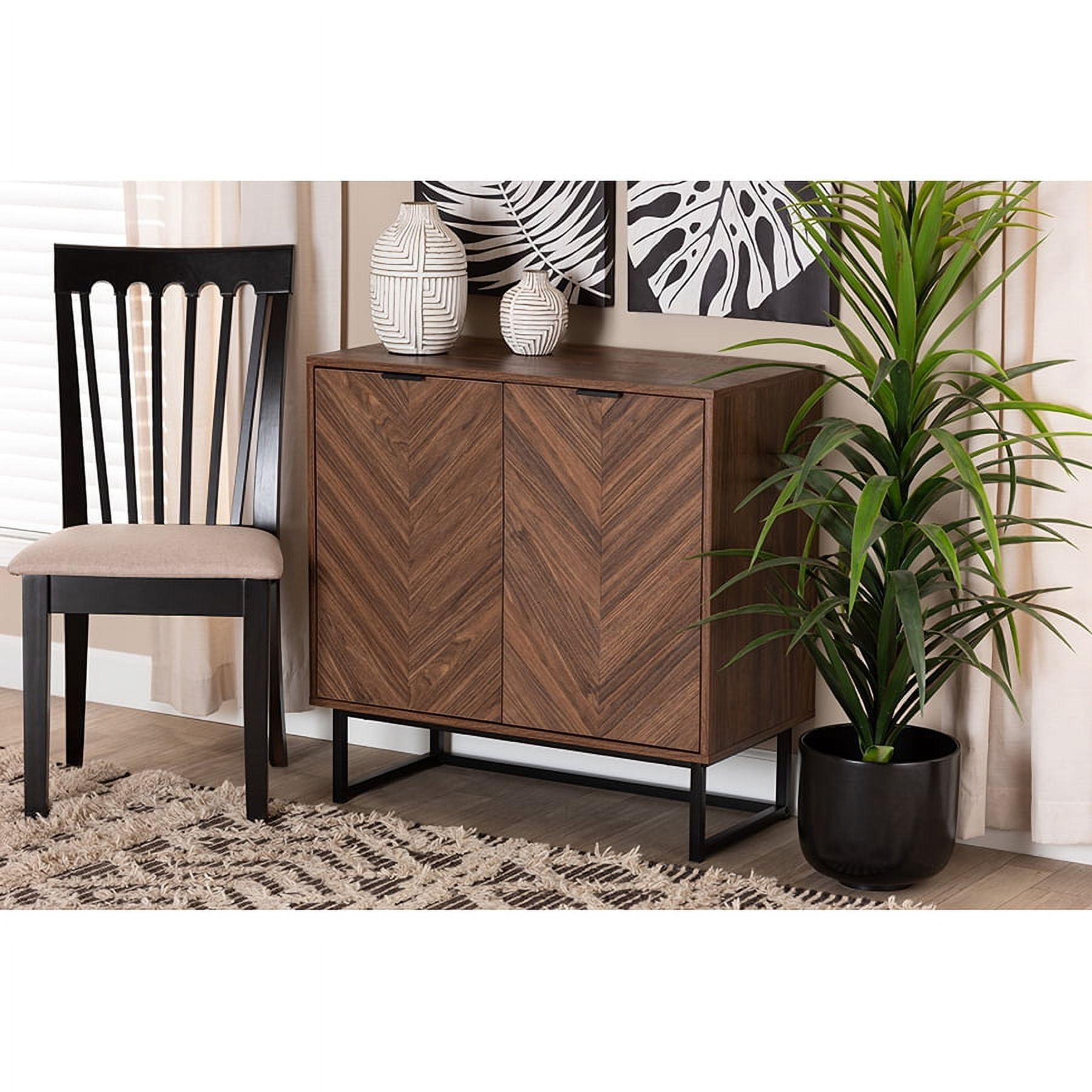 Sadia 31.5'' Walnut Brown Wood Storage Cabinet with Adjustable Shelving