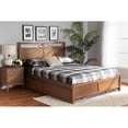 thumbnail image 1 of Baxton Studio Saffron Modern and Contemporary Walnut Brown Finished Wood Full Size 4-Drawer Platform Storage Bed, 1 of 7