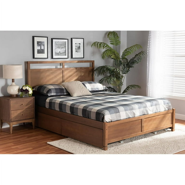 Baxton Studio Saffron Modern and Contemporary Walnut Brown Finished Wood King Size 4-Drawer Platform Storage Bed Baxton Studio Saffron Modern and Contemporary Walnut Brown Finished Wood King Size 4-Drawer Platform Storage Bed