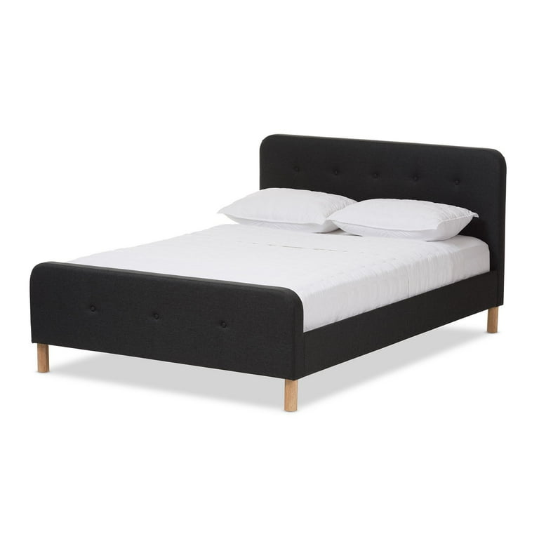 Baxton Studio Samson Mid-Century Light Beige Fabric Upholstered Full Size Platform Bed Baxton Studio Samson Mid-Century Light Beige Fabric Upholstered Full Size Platform Bed