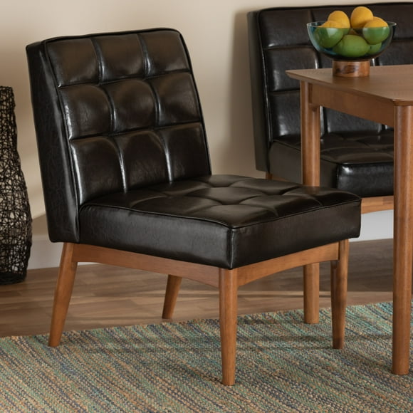 Baxton Studio Sanford Dining Chair, Dark Brown
