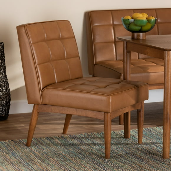 Baxton Studio Sanford Dining Chair, Walnut Brown