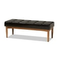 thumbnail image 1 of Baxton Studio Sanford Mid-Century Modern Dark Brown Faux Leather Upholstered and Walnut Brown Finished Wood Dining Bench, 1 of 7