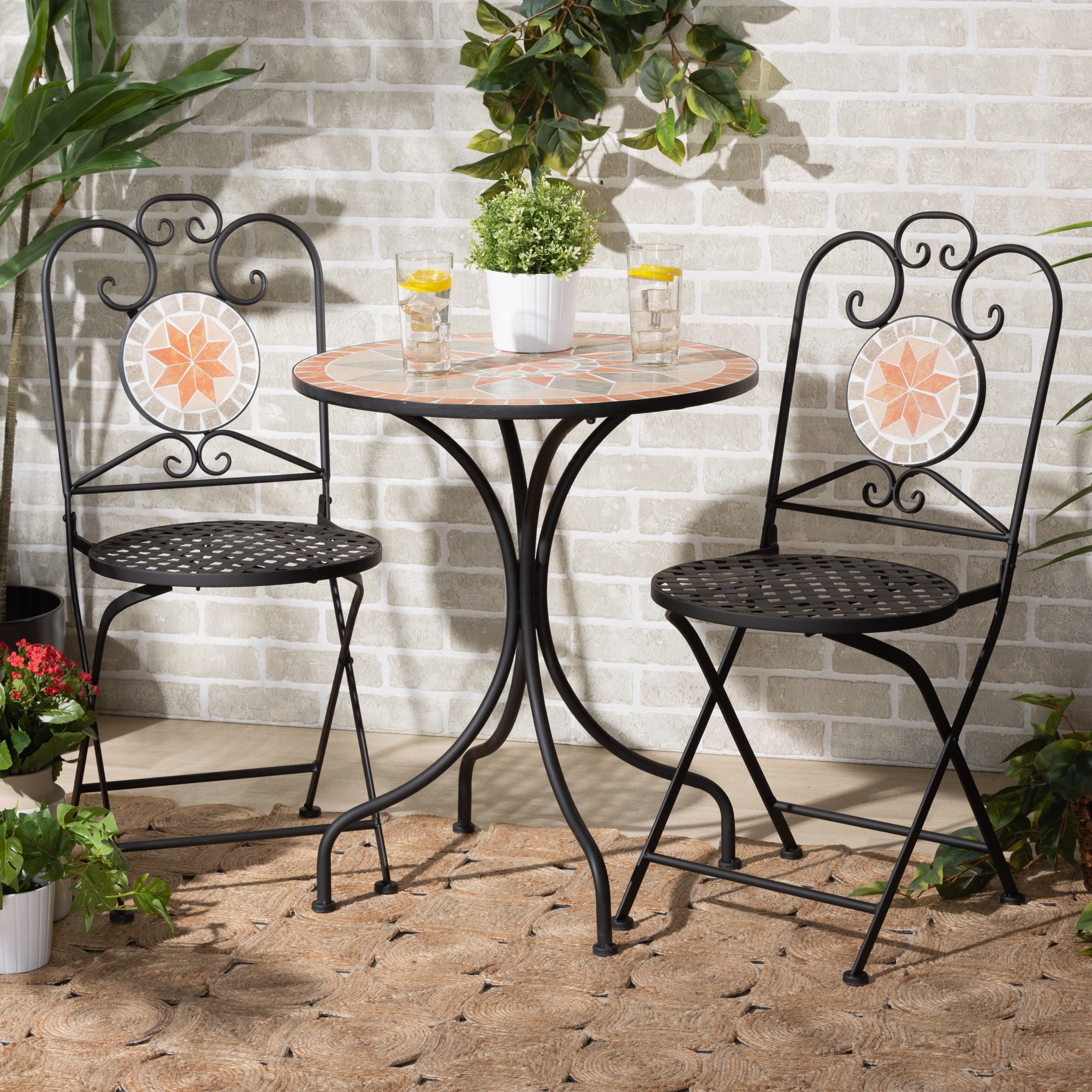 Ceramic tile patio table set deals