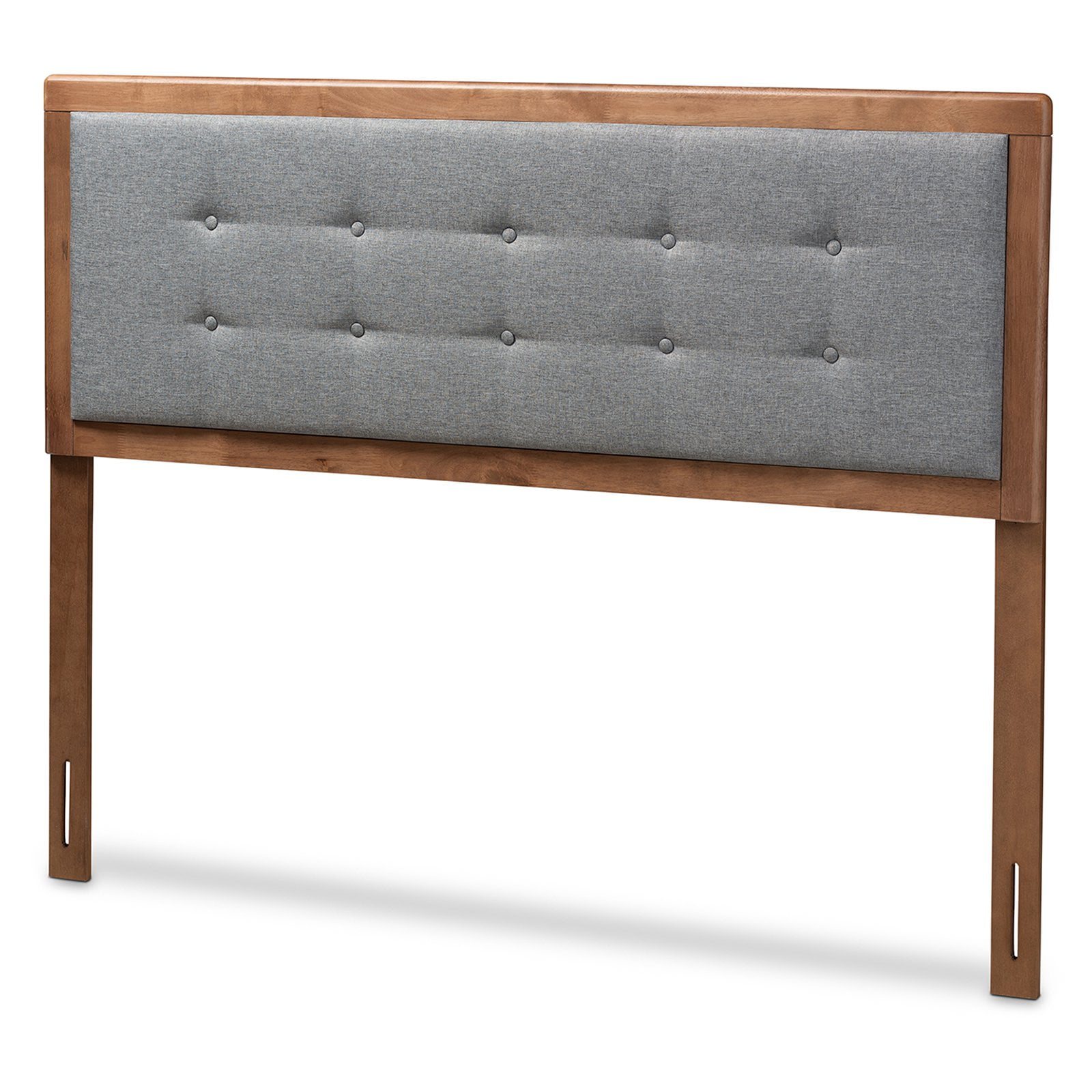 Walnut Brown Tufted Upholstered Queen Headboard