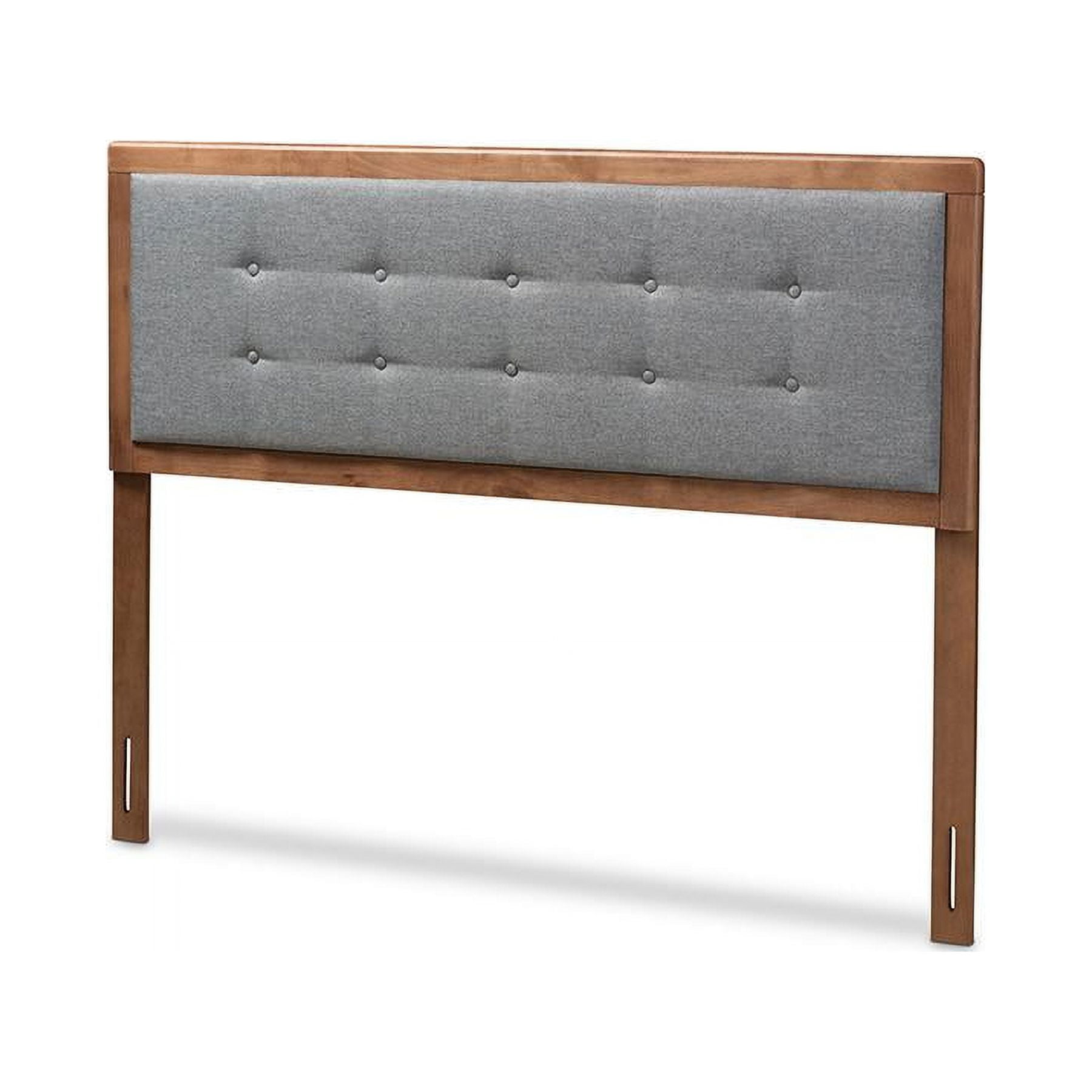 Walnut Brown Tufted Upholstered Queen Headboard