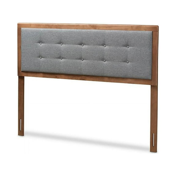 Baxton Studio Sarine Mid-Century Wood Tufted Queen Headboard in Dark Gray