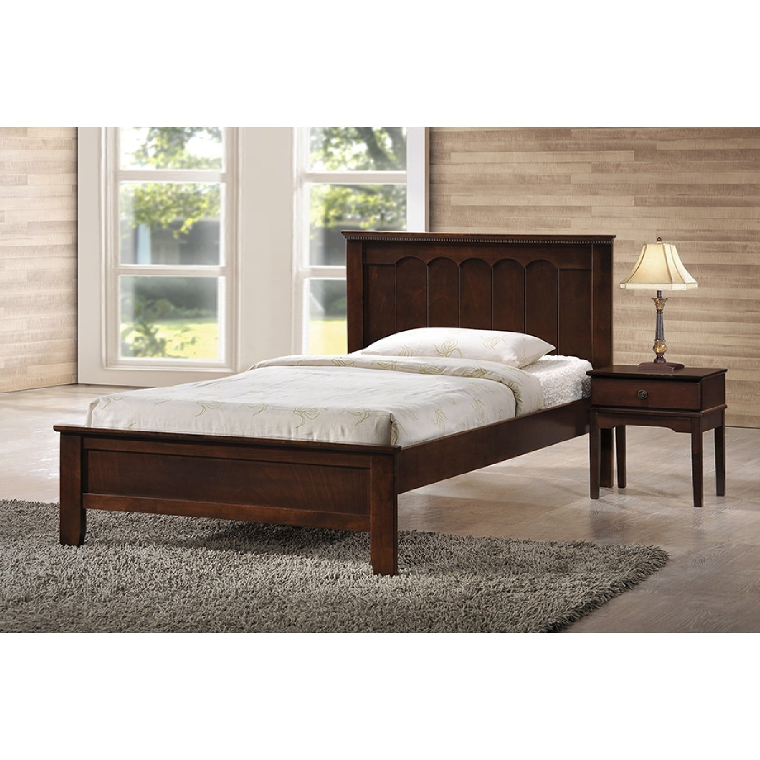 Baxton Studio Spuma Cappuccino Wood Contemporary Twin-Size Bed