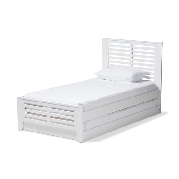 Baxton Studio Sedona Modern Classic Mission Style Brown-Finished Wood Twin Platform Bed with Trundle