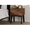 thumbnail image 1 of Baxton Studio Selena Mid-Century Modern Brown Wood 2-Drawer Nightstand, 1 of 8