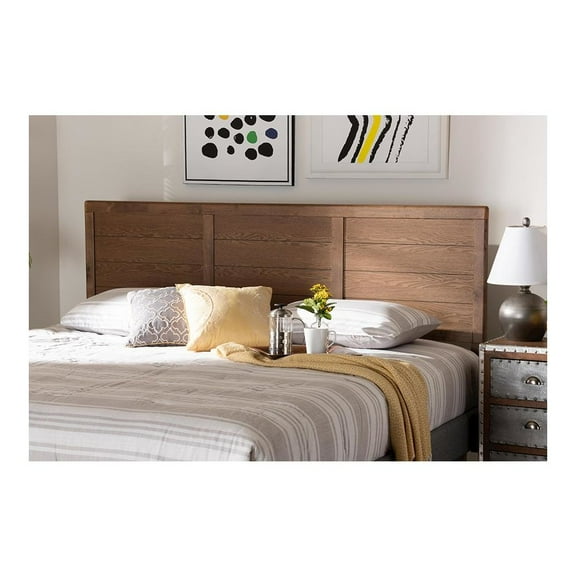 Baxton Studio Seren Mid-Century Modern Walnut Brown Finished Wood King Size Headboard