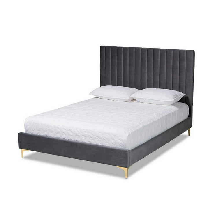 Baxton Studio Serrano Contemporary Glam and Luxe Navy Blue Velvet Fabric Upholstered and Gold Metal Full Size Platform Bed Baxton Studio Serrano Contemporary Glam and Luxe Navy Blue Velvet Fabric Upholstered and Gold Metal Full Size Platform Bed