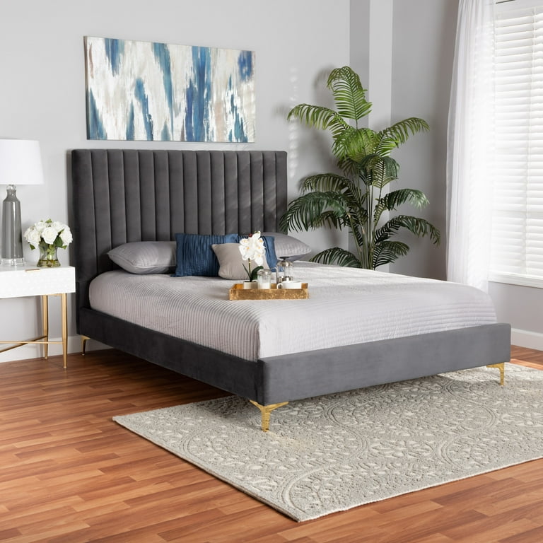 Baxton Studio Serrano Contemporary Glam and Luxe Navy Blue Velvet Fabric Upholstered and Gold Metal King Size Platform Bed Baxton Studio Serrano Contemporary Glam and Luxe Navy Blue Velvet Fabric Upholstered and Gold Metal King Size Platform Bed