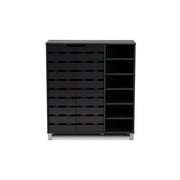 Baxton Studio Shirley Modern Dark Grey 2-Door Shoe Cabinet