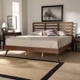 thumbnail image 1 of Baxton Studio Shiro Mid-Century Engineered Wood Platform Bed, King, Ash Walnut, 1 of 9
