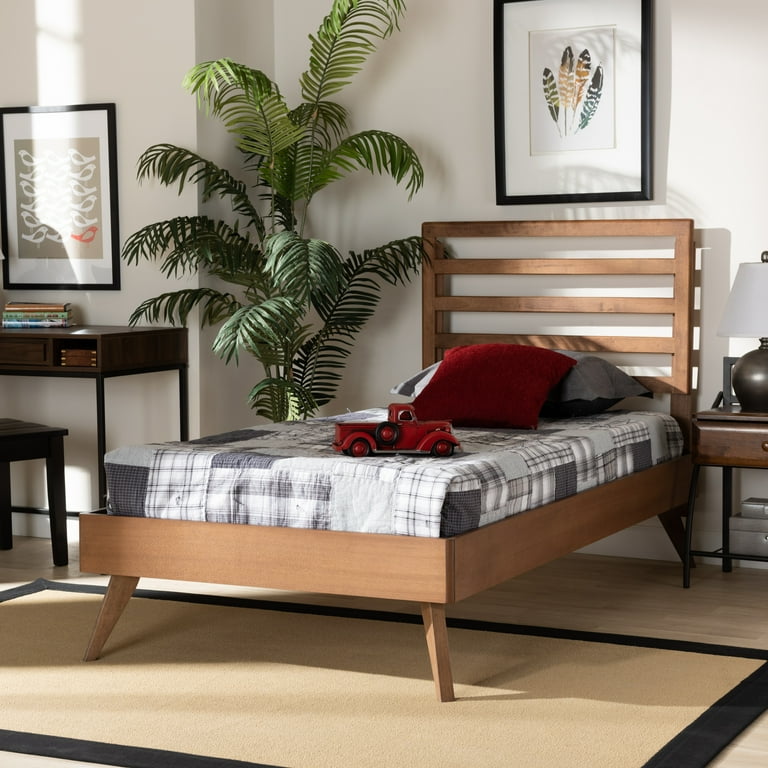 Baxton Studio Shiro Mid-Century Modern Ash Walnut Finished Wood Twin Size Platform Bed Baxton Studio Shiro Mid-Century Modern Ash Walnut Finished Wood Twin Size Platform Bed