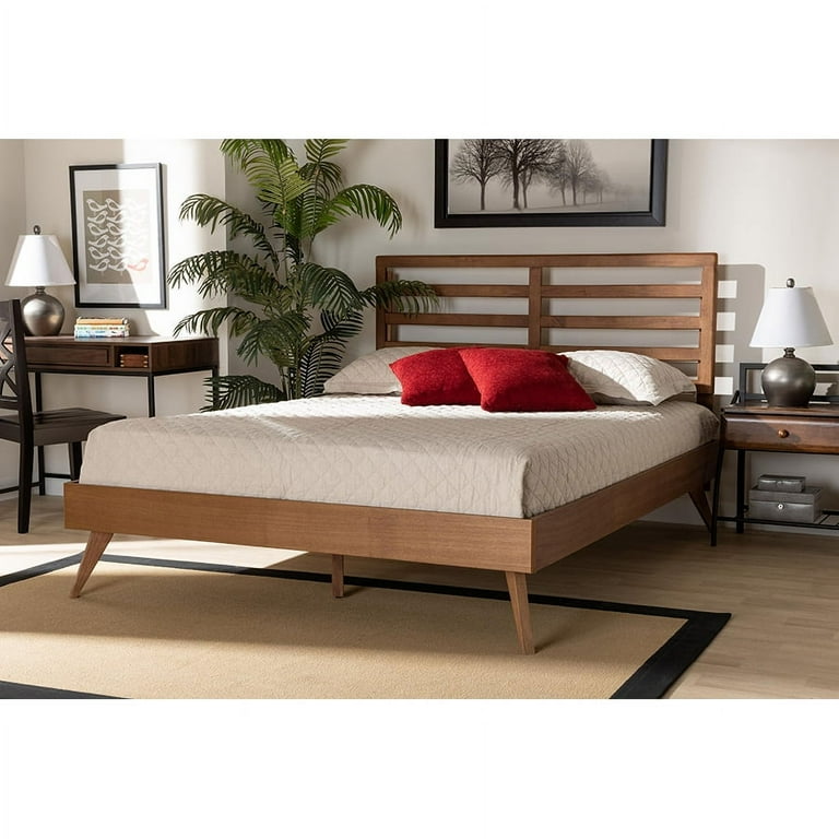 Baxton Studio Shiro Mid-Century Modern Ash Walnut Finished Wood Full Size Platform Bed Baxton Studio Shiro Mid-Century Modern Ash Walnut Finished Wood Full Size Platform Bed