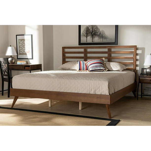 Baxton Studio Shiro Mid-Century Modern Ash Walnut Finished Wood Full Size Platform Bed Baxton Studio Shiro Mid-Century Modern Ash Walnut Finished Wood Full Size Platform Bed