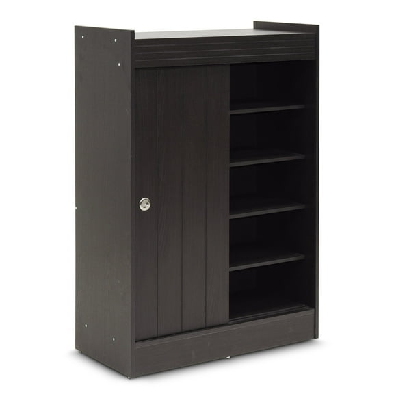 Baxton Studio Shoe-Rack Cabinet, Espresso