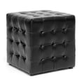 thumbnail image 1 of Baxton Studio Siskal Black Modern Cube Ottoman (Set of 2), 1 of 5