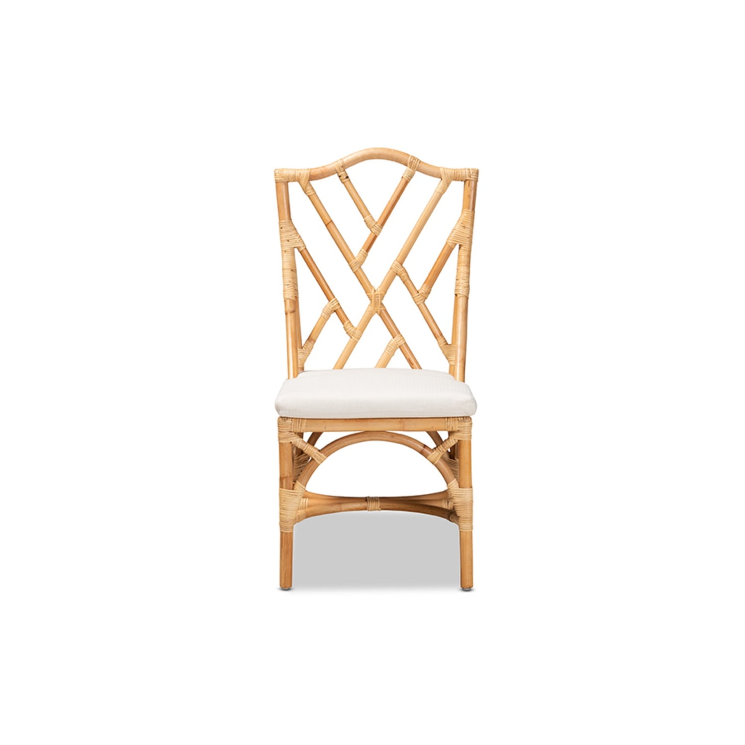 Sonia Handcrafted Rattan and Cane Natural White Chair